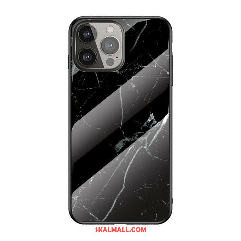 Mobilskal iPhone 13 Pro Marmorfärger Härdat Glas