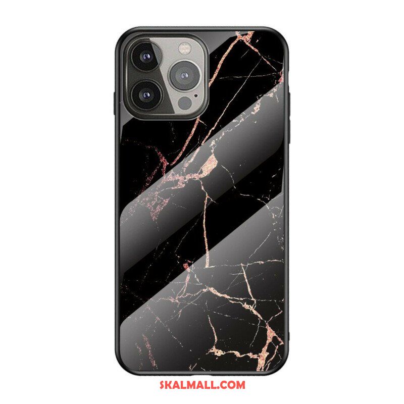 Mobilskal iPhone 13 Pro Marmorfärger Härdat Glas