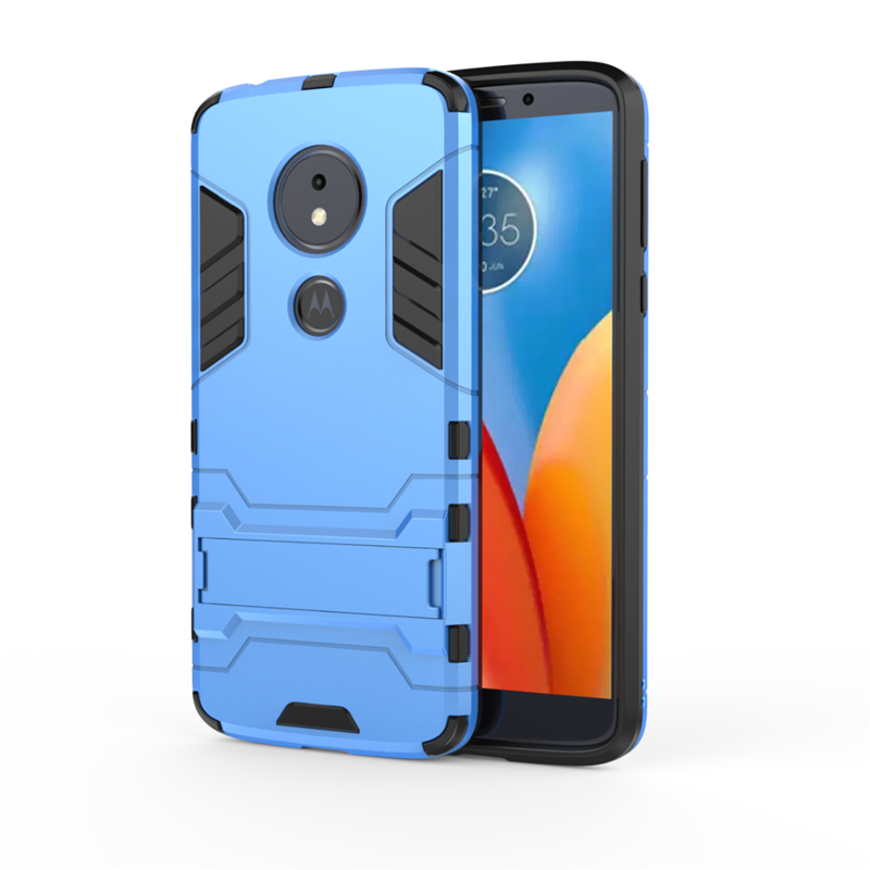 Moto E5 Skal Support Armor Skydd Mobil Telefon Blå Butik