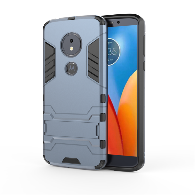 Moto E5 Skal Support Armor Skydd Mobil Telefon Blå Butik