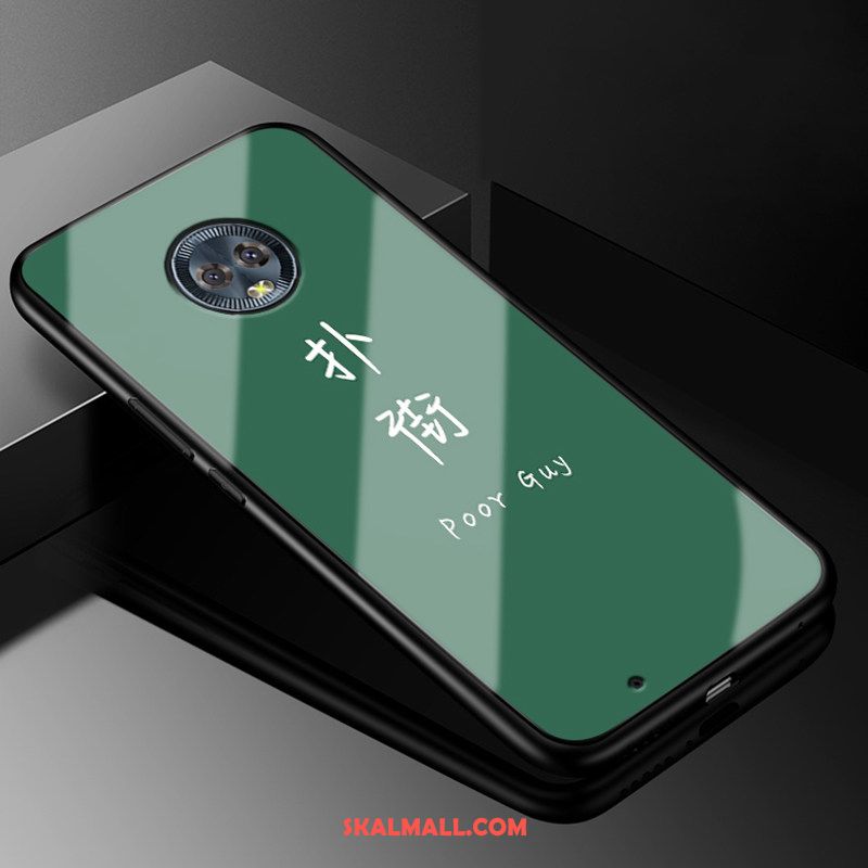 Moto G6 Skal Röd Glas Kinesisk Stil Mobil Telefon Grön Fodral Rea