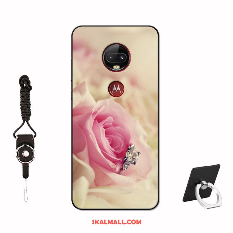 Moto G7 Plus Skal Målade Silikon Rosa Hemming Anpassa Fodral Billig