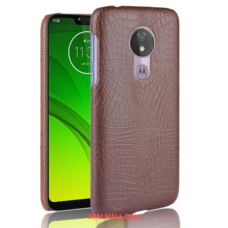 Moto G7 Power Skal Nubuck Fallskydd Väska Mobil Telefon Svart Billig