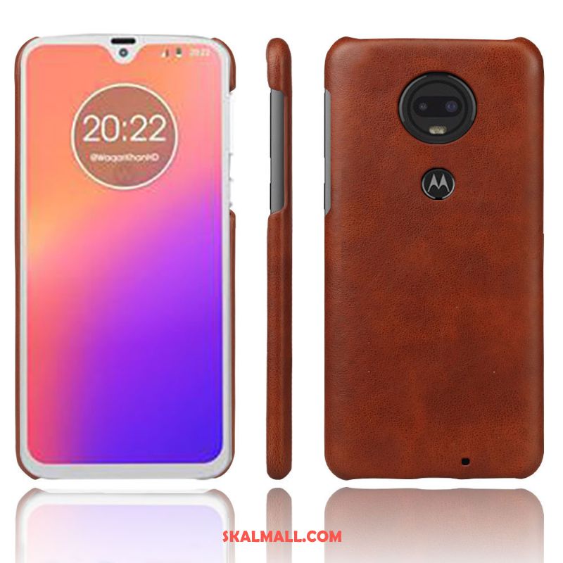 Moto G7 Skal Äkta Läder Business Mobil Telefon Fallskydd Kvalitet Fodral Billigt