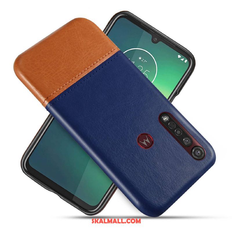 Moto G8 Plus Skal Läderfodral Svart Skydd Bicolor Business Fodral Köpa