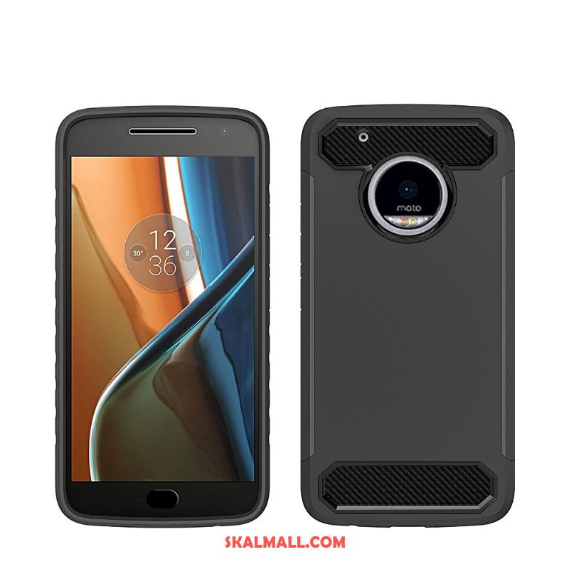 Moto X4 Skal Kostfiber Röd Fallskydd Silikon Pu Rabatt