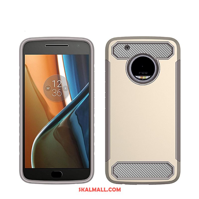 Moto X4 Skal Kostfiber Röd Fallskydd Silikon Pu Rabatt