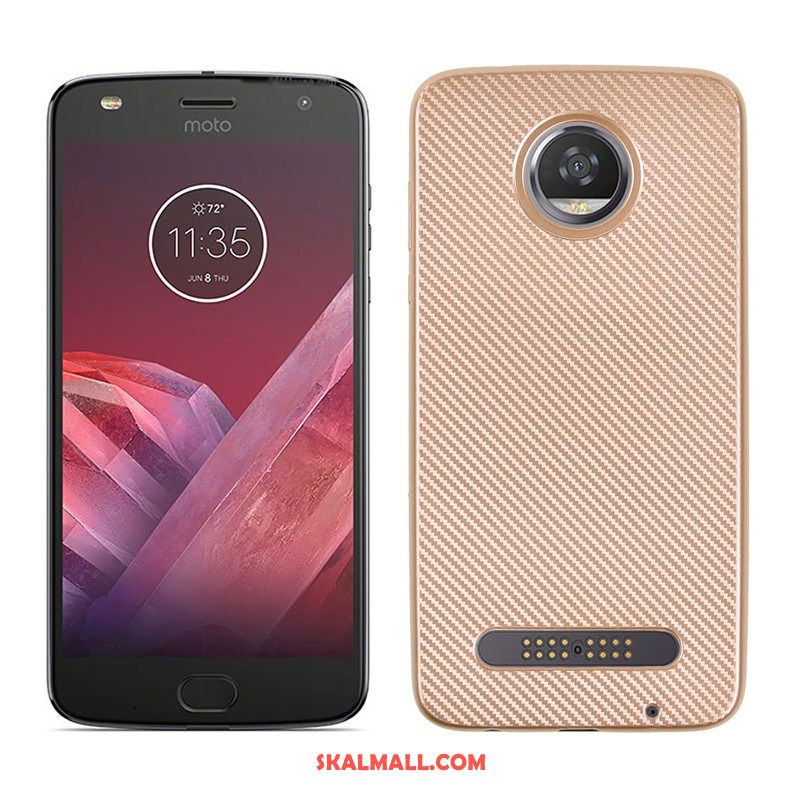 Moto Z2 Play Skal Fallskydd Mobil Telefon Guld Mjuk Kostfiber Rea