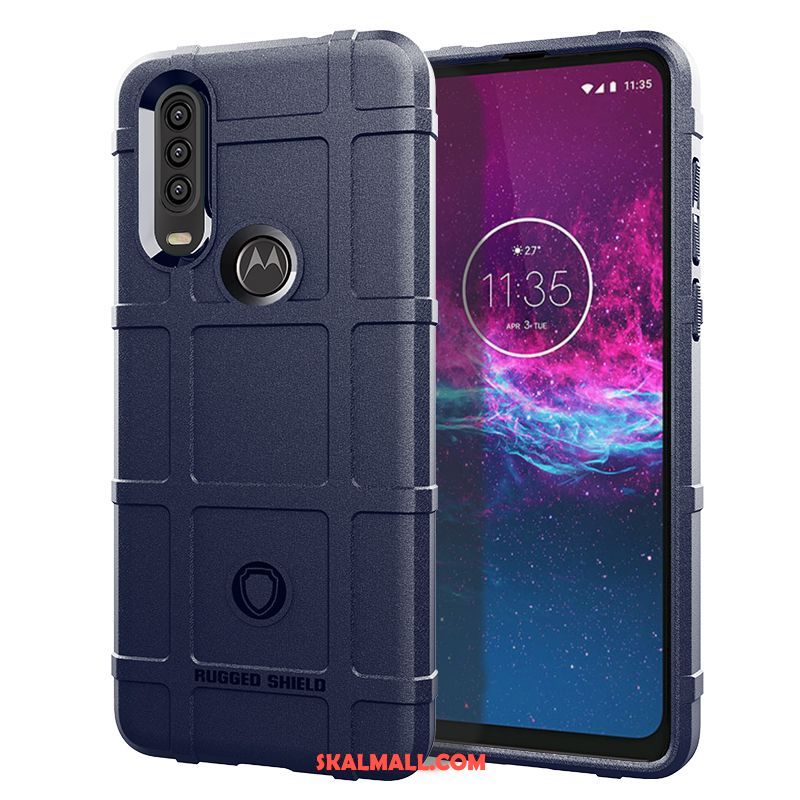 Motorola One Action Skal Silikon Mjuk Svart Mobil Telefon Fallskydd Rea