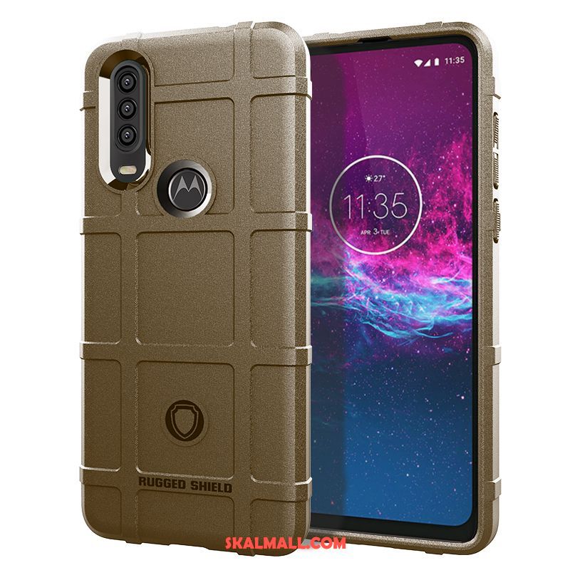 Motorola One Action Skal Silikon Mjuk Svart Mobil Telefon Fallskydd Rea