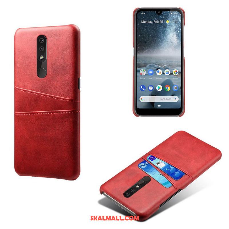 Nokia 4.2 Skal Skydd Orange Kort Läderfodral Fallskydd Köpa