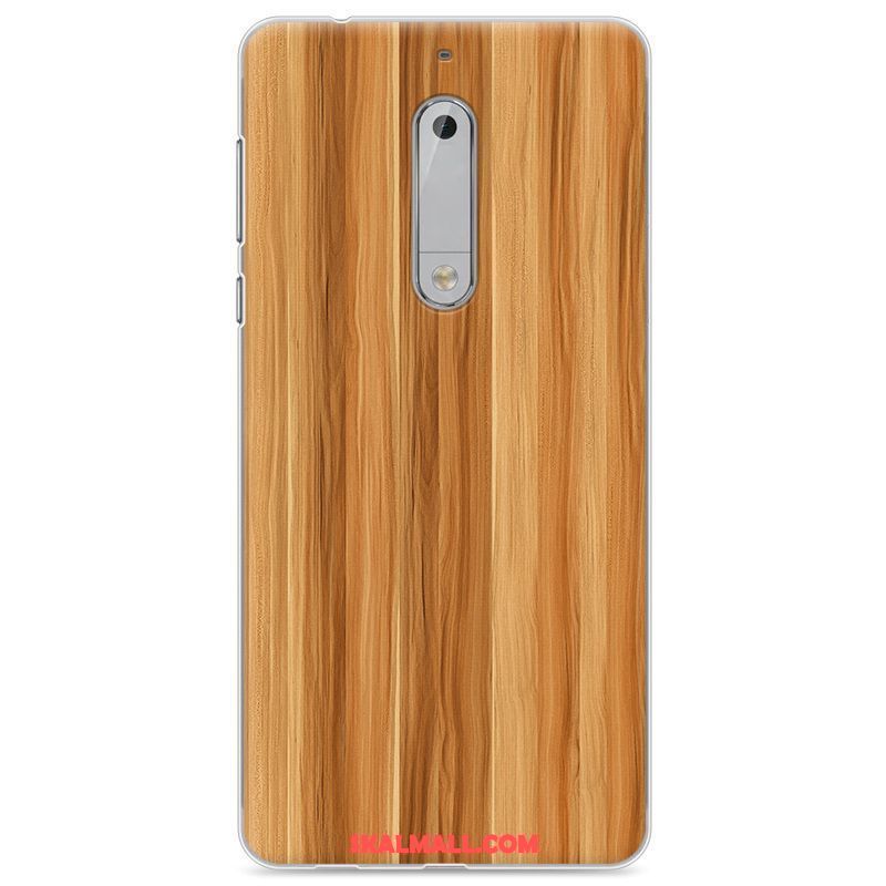 Nokia 5 Skal Fallskydd Trä Blå Kreativa Målade Rea