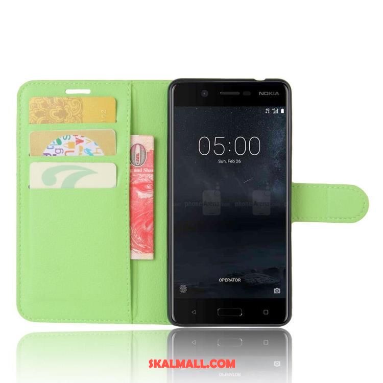 Nokia 5 Skal Mobil Telefon Plånbok Blå Kort Skydd Butik