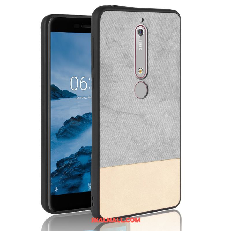 Nokia 6.1 Skal Mobil Telefon Mjuk Röd Blandade Färger Denim Fodral Köpa