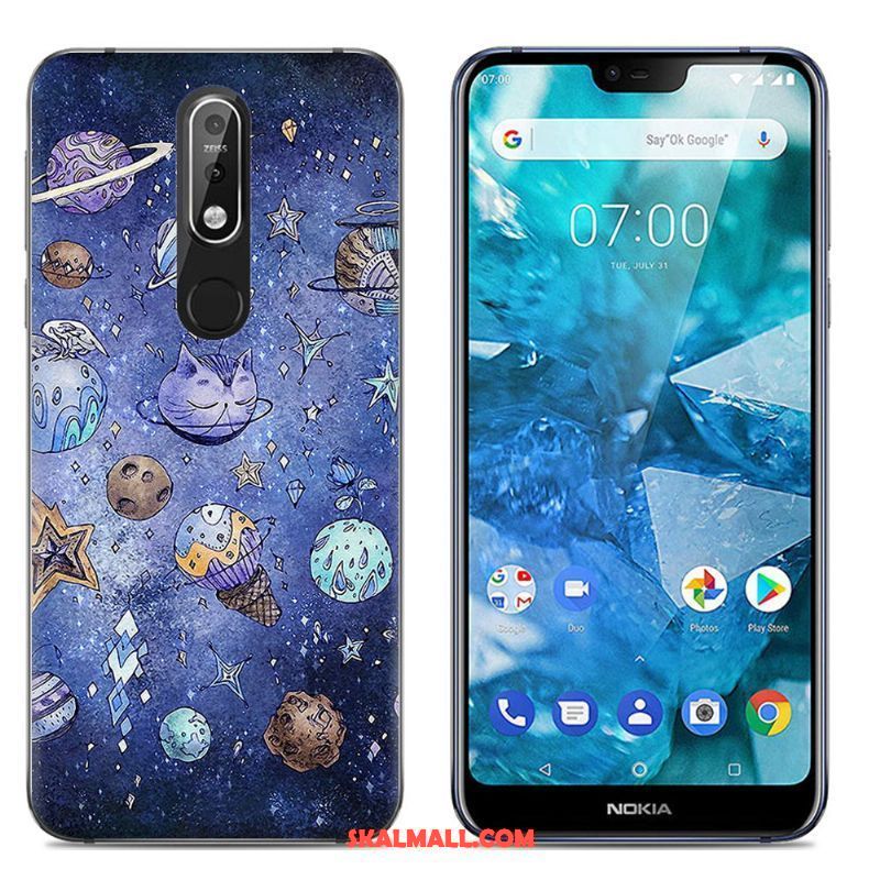 Nokia 7.1 Skal Enkel Blå Mobil Telefon Mjuk Kreativa Fodral Köpa