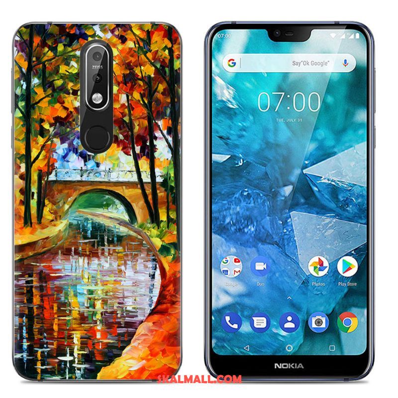 Nokia 7.1 Skal Mjuk Transparent Stor Färg Trend Till Salu