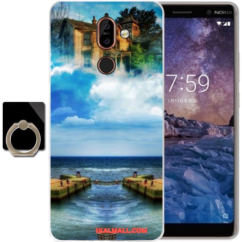 Nokia 7 Plus Skal Mjuk Fallskydd Transparent Silikon Svart Köpa