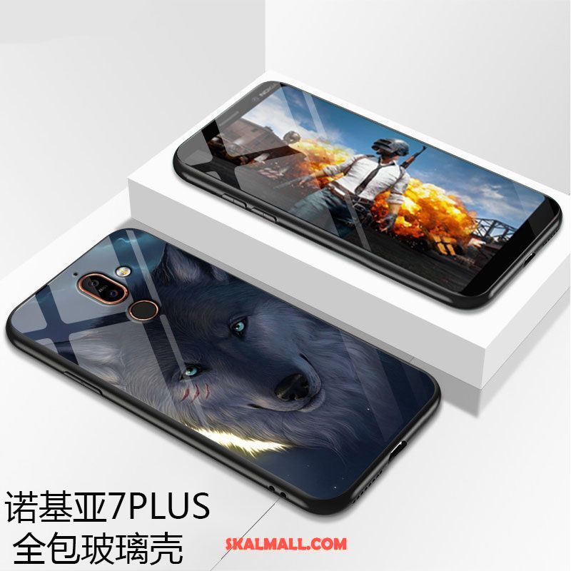 Nokia 7 Plus Skal Mobil Telefon Rosa Enkel Fallskydd Glas Rea