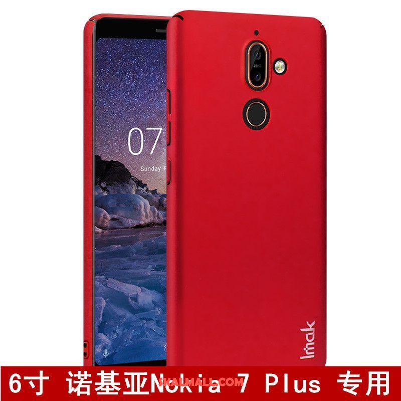 Nokia 7 Plus Skal Strålande Färg All Inclusive Röd Skydd Fodral Billig