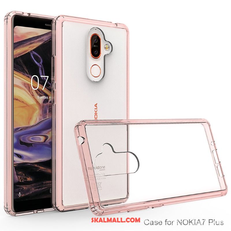 Nokia 7 Plus Skal Svart Frame Mobil Telefon Fallskydd Transparent Billigt