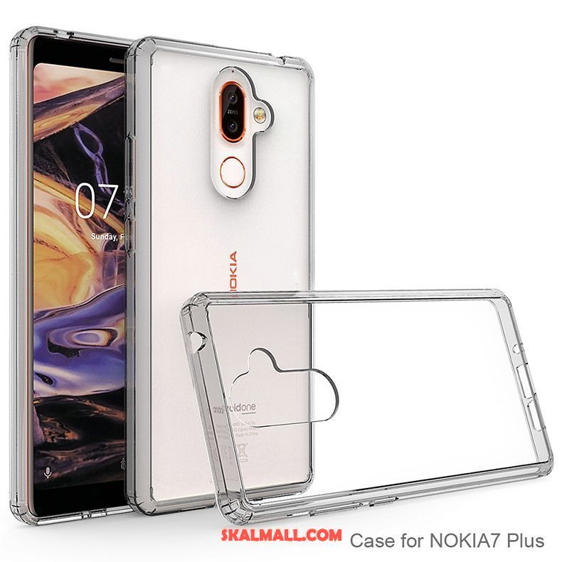 Nokia 7 Plus Skal Svart Ny Röd Pratkvarn Transparent Rea