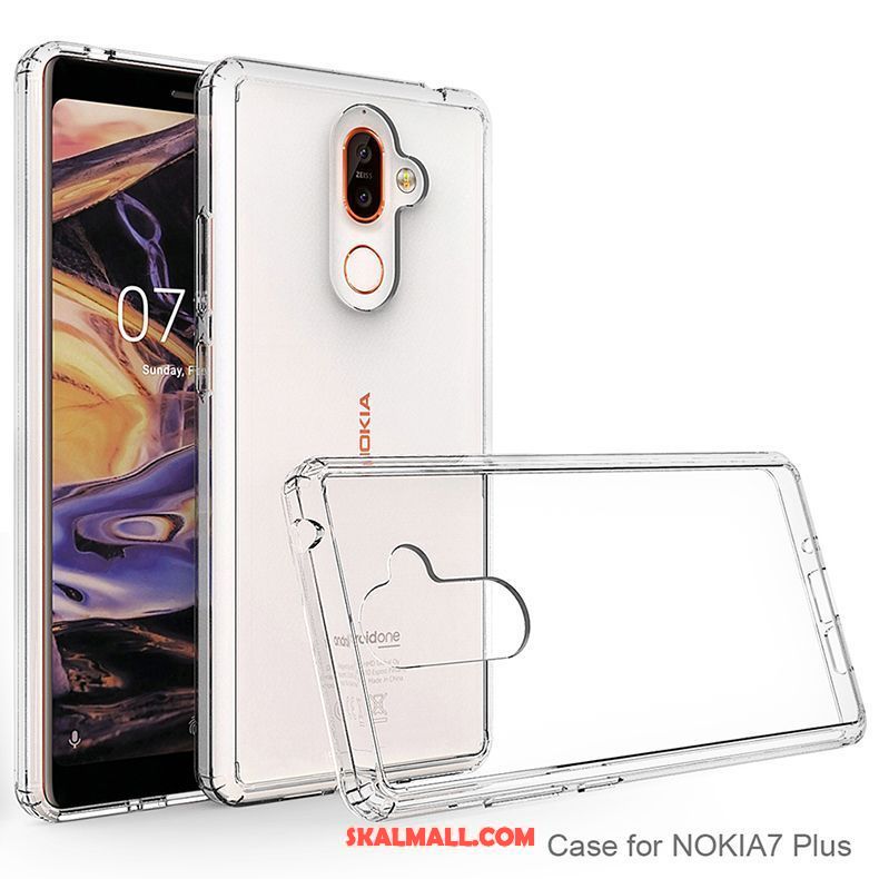 Nokia 7 Plus Skal Svart Ny Röd Pratkvarn Transparent Rea