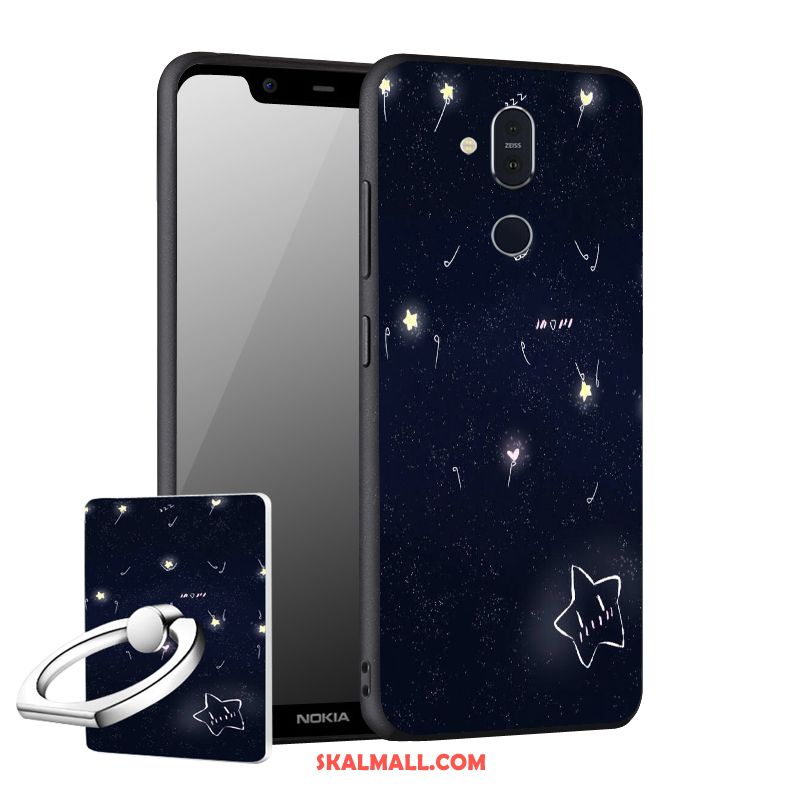 Nokia 8.1 Skal Svart Skydd Nubuck Mobil Telefon Support Fodral Till Salu