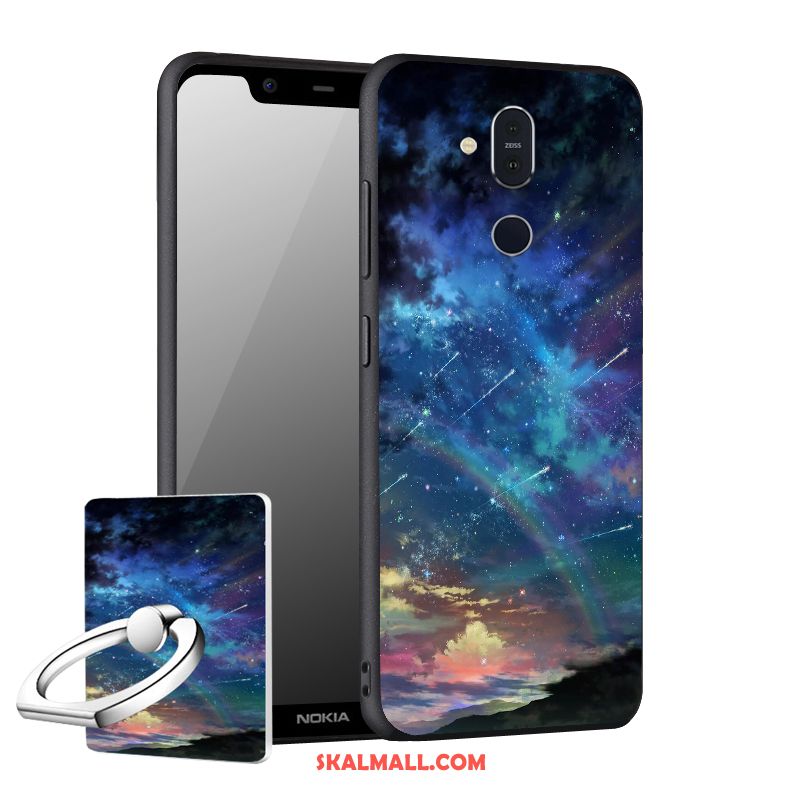 Nokia 8.1 Skal Svart Skydd Nubuck Mobil Telefon Support Fodral Till Salu