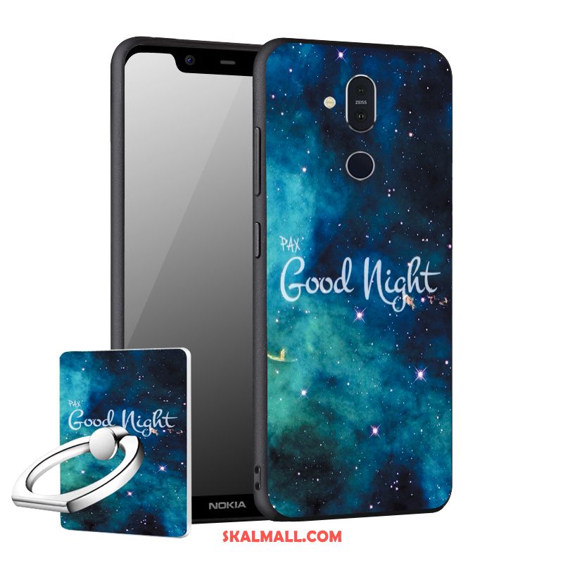 Nokia 8.1 Skal Svart Skydd Nubuck Mobil Telefon Support Fodral Till Salu