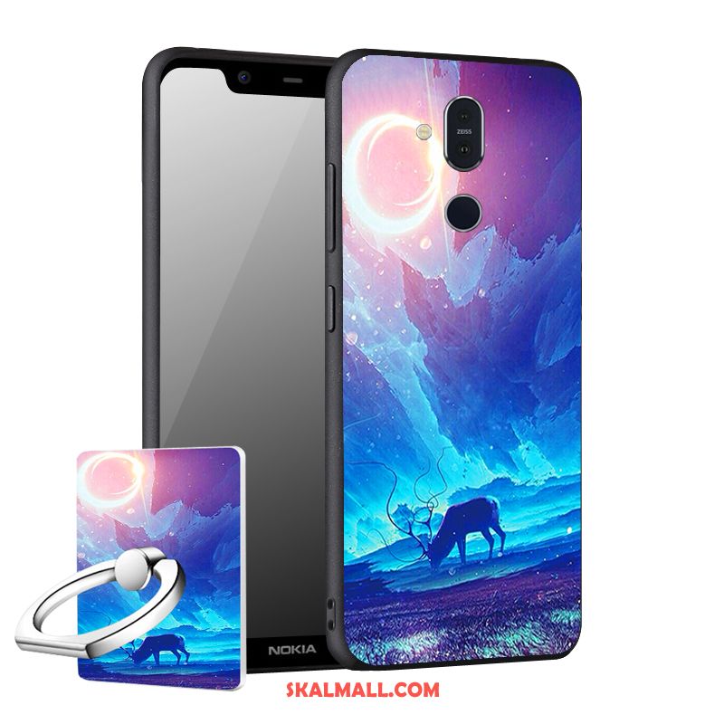 Nokia 8.1 Skal Svart Skydd Nubuck Mobil Telefon Support Fodral Till Salu