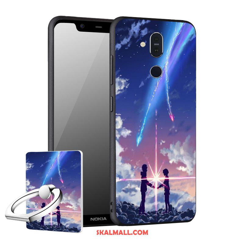 Nokia 8.1 Skal Svart Skydd Nubuck Mobil Telefon Support Fodral Till Salu