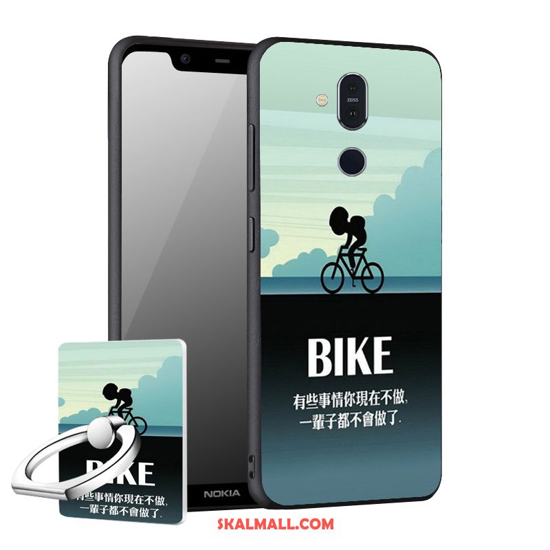 Nokia 8.1 Skal Svart Skydd Nubuck Mobil Telefon Support Fodral Till Salu