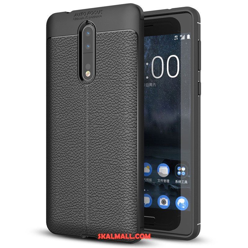 Nokia 8 Skal Skydd Mobil Telefon Mjuk Läder Silikon Fodral Rea