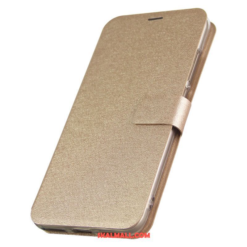 Oneplus 6 Skal Läderfodral All Inclusive Guld Mobil Telefon Färg Billig