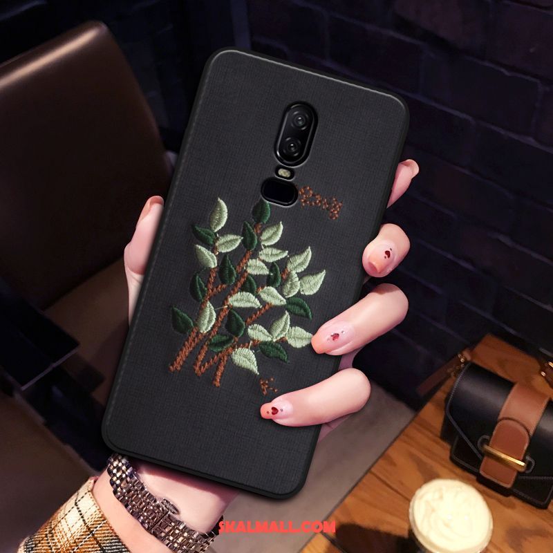 Oneplus 6 Skal Mjuk Blommor Fallskydd Broderi Trend Fodral Till Salu