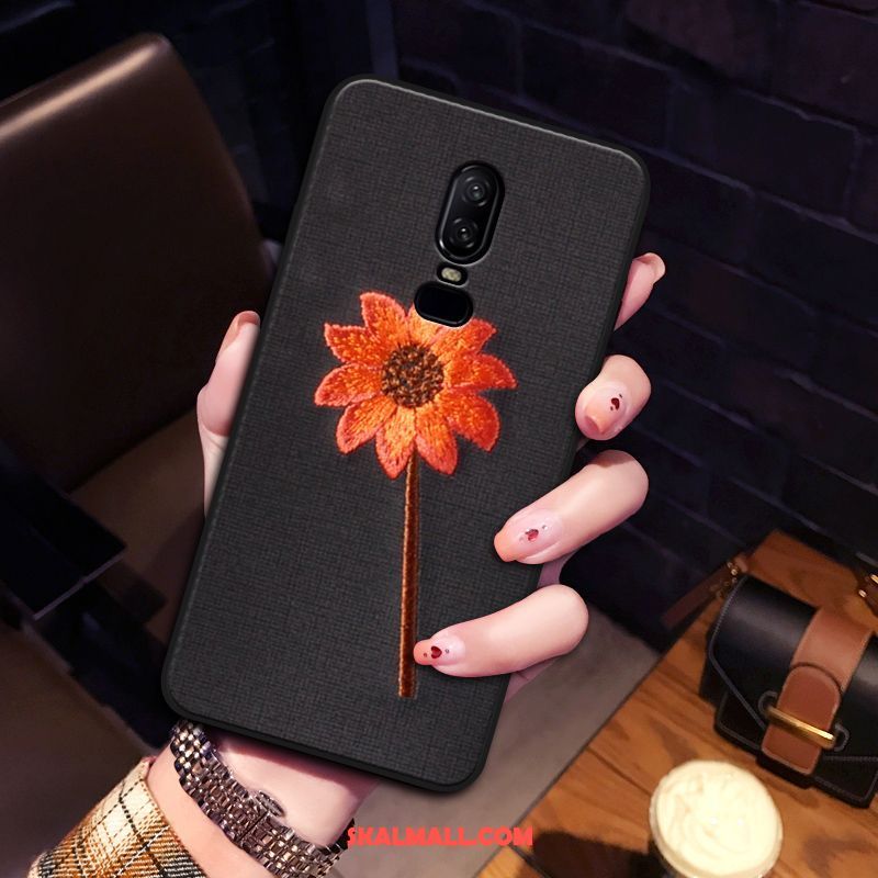 Oneplus 6 Skal Mjuk Blommor Fallskydd Broderi Trend Fodral Till Salu