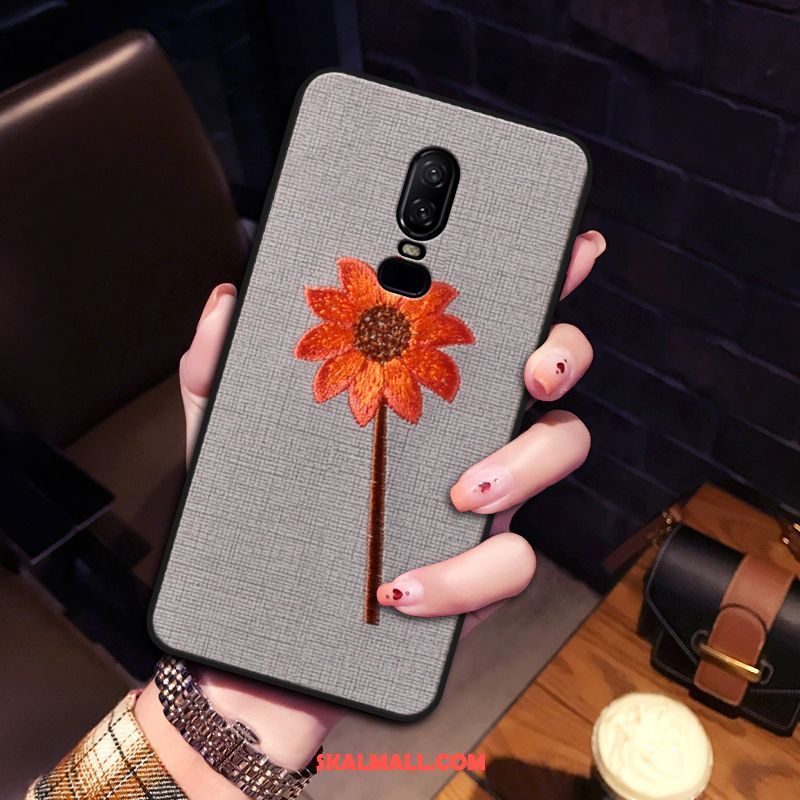 Oneplus 6 Skal Mjuk Blommor Fallskydd Broderi Trend Fodral Till Salu