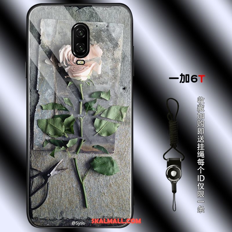 Oneplus 6t Skal Mjuk Personlighet Par Enkel Blommor Fodral Billig