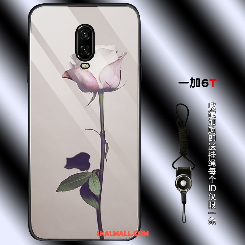 Oneplus 6t Skal Mjuk Personlighet Par Enkel Blommor Fodral Billig