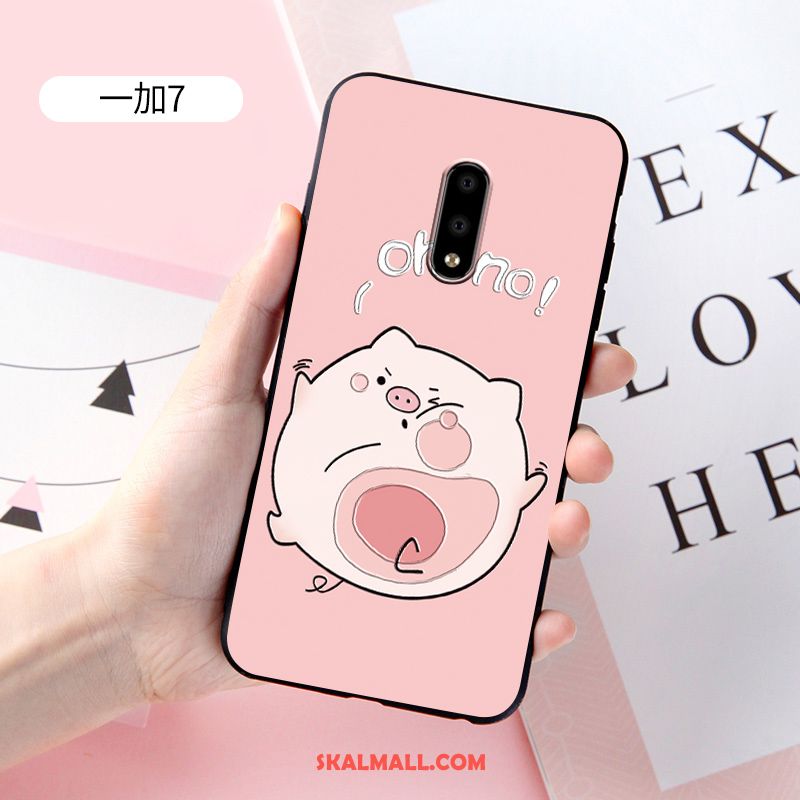 Oneplus 7 Skal Anpassa Nubuck Skydd Mjuk Rosa Billigt