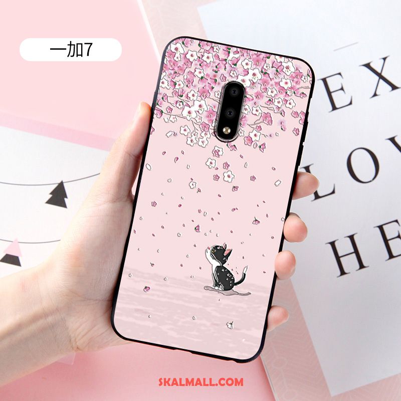 Oneplus 7 Skal Anpassa Nubuck Skydd Mjuk Rosa Billigt