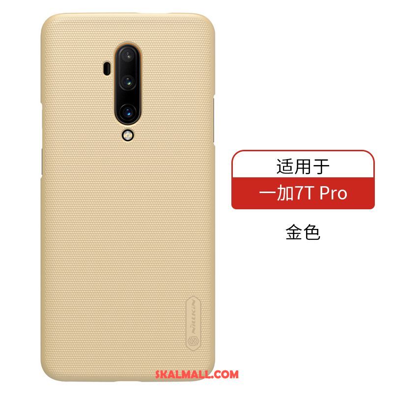 Oneplus 7t Pro Skal All Inclusive Blå Nubuck Lätt Och Tunt Guld Rea