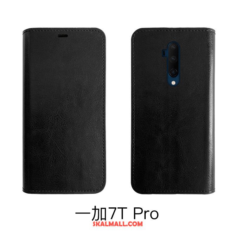 Oneplus 7t Pro Skal Täcka Cow Äkta Läder All Inclusive Mobil Telefon Fodral Online