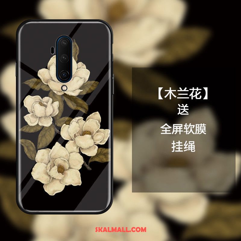 Oneplus 7t Skal Blommor Lyxiga Svart Trä Trend Till Salu