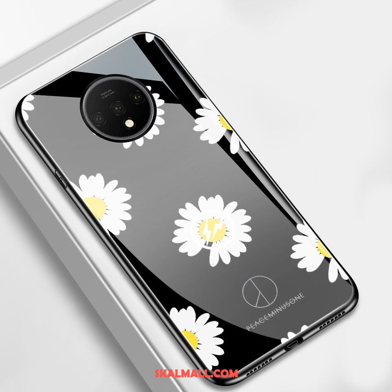 Oneplus 7t Skal Kinesisk Drake Kreativa Blommor Svart Fallskydd Billigt