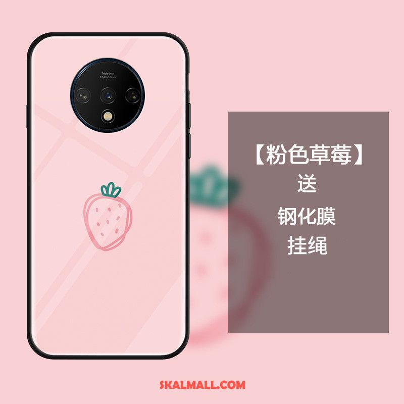 Oneplus 7t Skal Kyla Fallskydd Rosa Jordgubbar Enkel Online