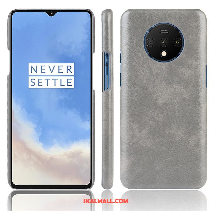 Oneplus 7t Skal Mobil Telefon Skydd Röd Läder Hård Billig