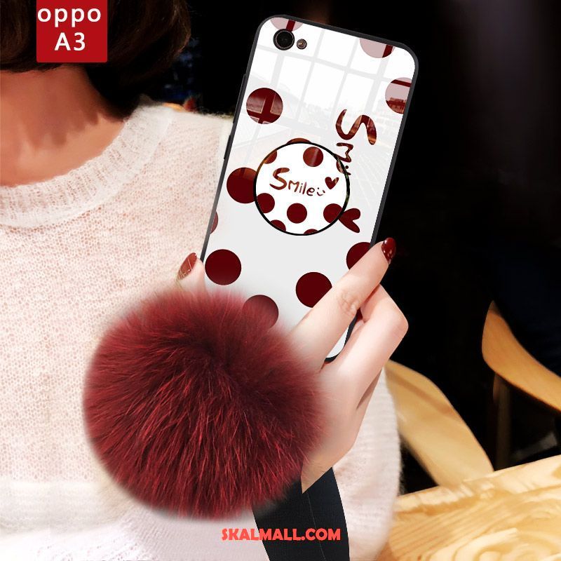 Oppo A3 Skal Konst Support Net Red Silikon Velour Billigt