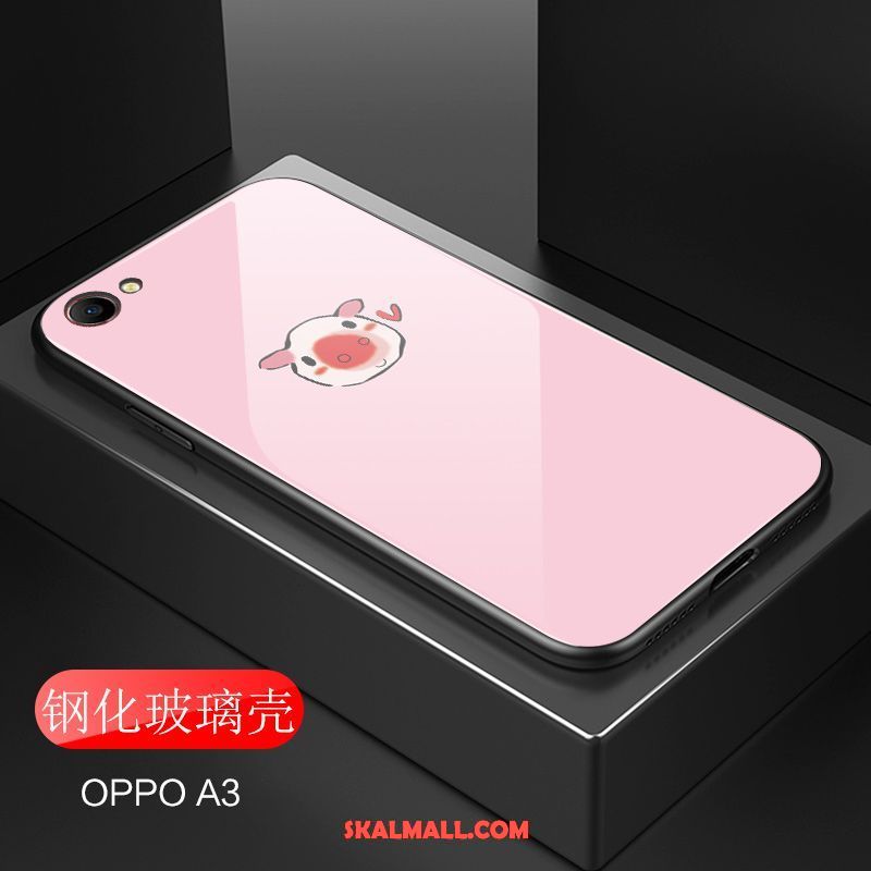 Oppo A3 Skal Rosa Pulver Hård Vit Enkel Rabatt