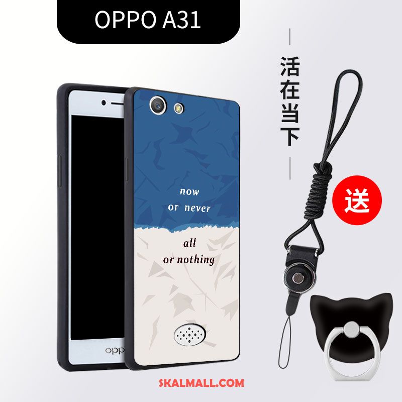 Oppo A31 Skal Mobil Telefon Tecknat Svart Liten Nubuck På Rea